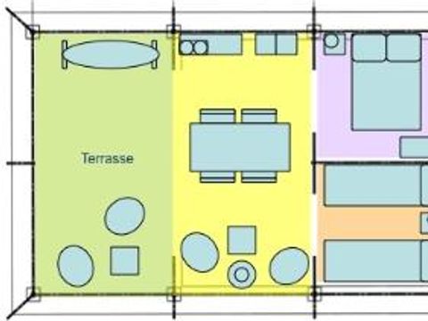 Tente en toile et en bois 5 personnes - LODGE sans sanitaires