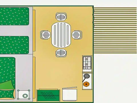 BUNGALOW TOILÉ 4 personnes - CONFORT (sans sanitaires)