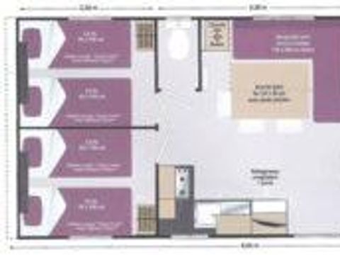 Mobilhome 6 personnes - Confort 32m² - 3 chambres - TV