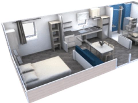 Mobilhome 4 personnes - Confort 35m² - 2 chambres - TV - Adapté aussi pour pers à mobilité réduite