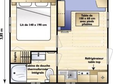 Mobilhome 2 personnes - Standard 20m² - 1 chambre