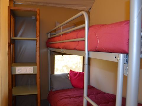 Tente en toile et en bois 6 personnes - Tente Woodlodge Confort Family 34m² - 3 chambres - Sans sanitaire