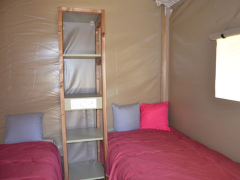 Tente en toile et en bois 6 personnes - Tente Woodlodge Confort Family 34m² - 3 chambres - Sans sanitaire