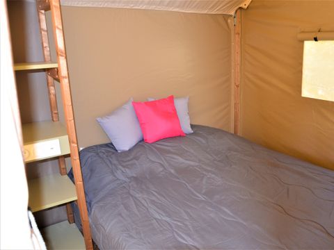 Tente en toile et en bois 4 personnes - Tente Woodlodge Confort 23m² - 2 chambres - Sans sanitaire