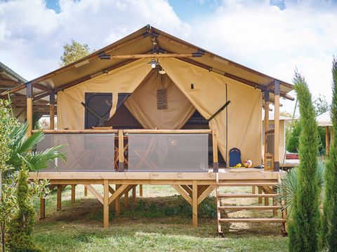 Tente en toile et en bois 5 personnes - Tente Lodge BALI