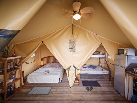 Tente en toile et en bois 5 personnes - Tente Lodge BALI