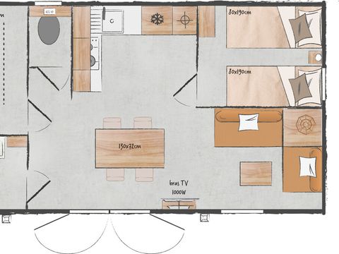 MOBILHOME 4 personnes - Ciela Privilège - 2 chambres - barbecue