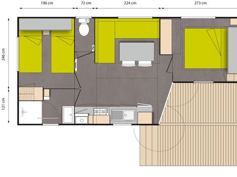 MOBILHOME 4 personnes - Confort + avec climatisation