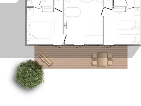 MOBILHOME 4 personnes - Cottage Privilège Buis 2ch 2sdb + clim