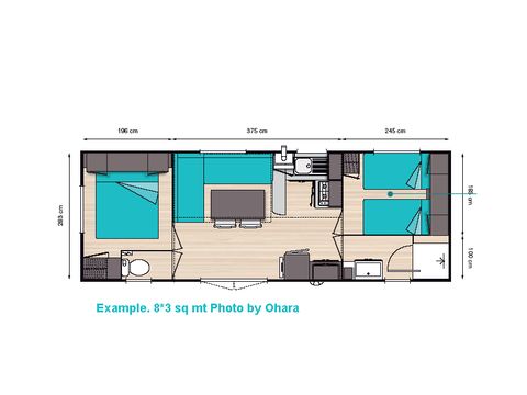 MOBILHOME 4 personnes - Confort Plus 28m² / 2 chambres / clim