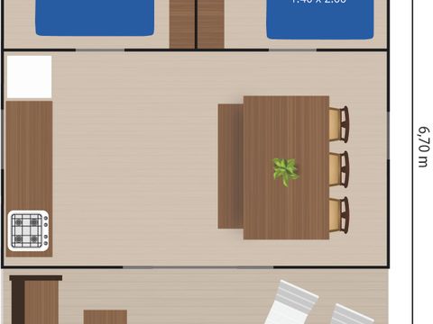 TENTE TOILE ET BOIS 5 personnes - Polari - Safari tent Lodge (5P)