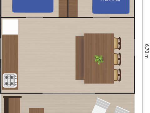 TENTE TOILE ET BOIS 5 personnes - Polari - Safari tent Lodge (5P)