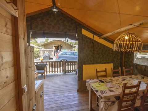 TENTE TOILE ET BOIS 6 personnes - Polari - Tente safari coucher de soleil + sanitaires (6P)