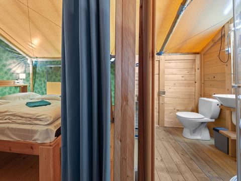 TENTE TOILE ET BOIS 6 personnes - Polari - Tente safari coucher de soleil + sanitaires (6P)
