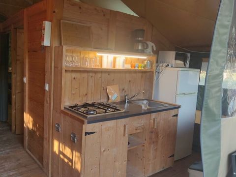 TENTE TOILE ET BOIS 6 personnes - Polari - Tente safari coucher de soleil + sanitaires (6P)