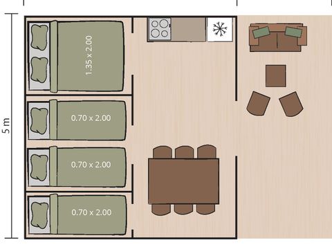 TENTE TOILE ET BOIS 5 personnes - Polari - Tente safari Harmony