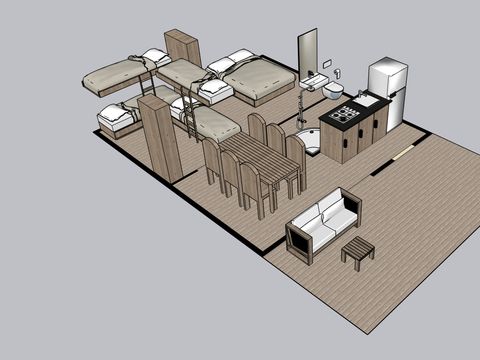 TENTE TOILE ET BOIS 6 personnes - Tente safari Sorella + sanitaires + climatisation (6P)