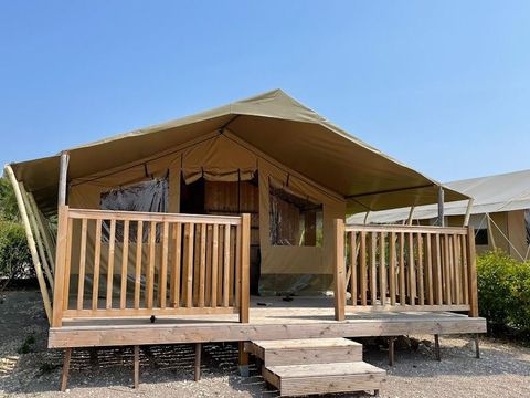 TENTE TOILE ET BOIS 6 personnes - Polari - Tente safari Sorella + sanitaires (6P)