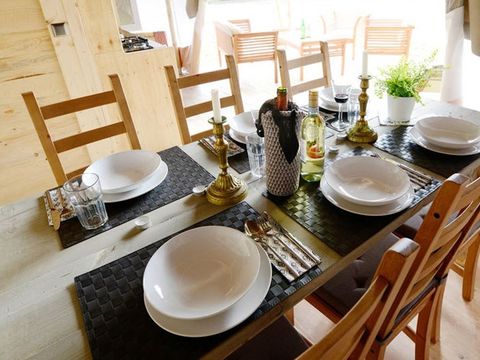 TENTE TOILE ET BOIS 6 personnes - Polari - Tente safari Sorella + sanitaires (6P)