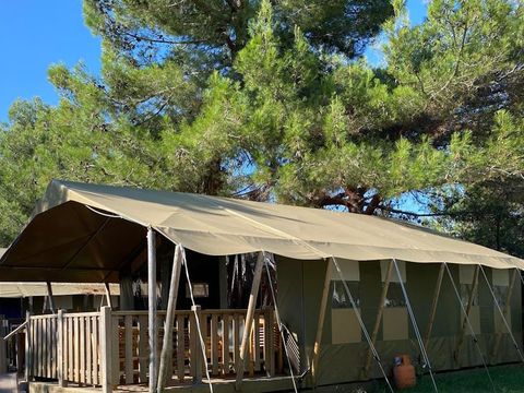 TENTE TOILE ET BOIS 6 personnes - Polari - Tente safari Sorella + sanitaires (6P)