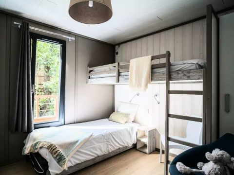 TENTE TOILE ET BOIS 5 personnes - Lodge Kabane sur Pilotis 3 Pièces 5 Personnes Climatisé + TV