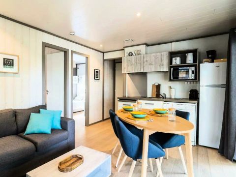 TENTE TOILE ET BOIS 5 personnes - Lodge Kabane sur Pilotis 3 Pièces 5 Personnes Climatisé + TV