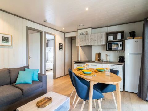 TENTE TOILE ET BOIS 5 personnes - Lodge Kabane sur Pilotis 3 Pièces 5 Personnes Climatisé + TV