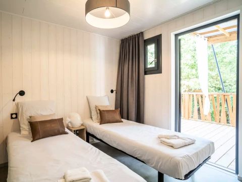 TENTE TOILE ET BOIS 4 personnes - Lodge Kabane sur Pilotis 3 Pièces 4 Personnes Climatisé + TV