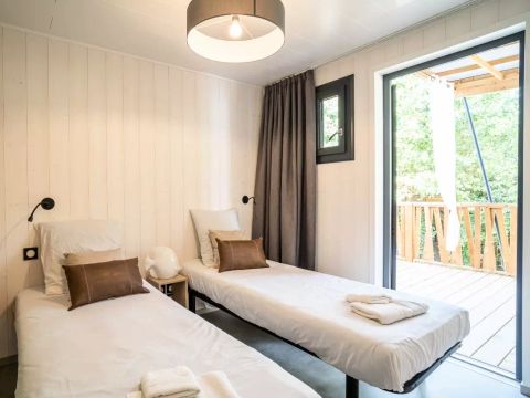 TENTE TOILE ET BOIS 4 personnes - Lodge Kabane sur Pilotis 3 Pièces 4 Personnes Climatisé + TV