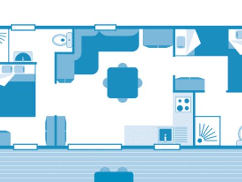 MOBILHOME 4 personnes - Cottage Azur 4p 2ch ****