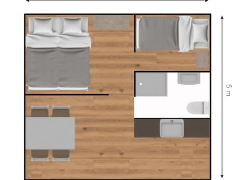 Tente en toile et en bois 4 personnes - Tente safari de luxe Woody 25