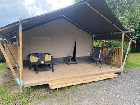 Tente en toile et en bois 4 personnes - Tente safari de luxe Woody 25
