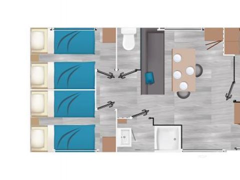 MOBILHOME 6 personnes - Bungalow Premium 3 chambres 6 pers