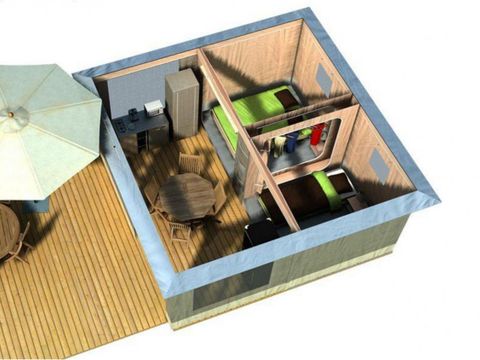 BUNGALOW TOILÉ 4 personnes - Bungalow toilé 2 chambres - sans sanitaires