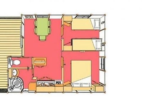 MOBILHOME 4 personnes - Bungalow Confort 2 chambres 4 pers