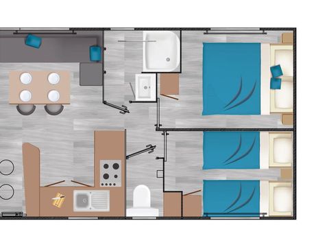 BUNGALOW 4 personnes - Bungalow Premium 2 chambres 4 pers