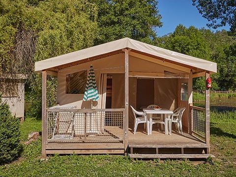 Tente en toile et en bois 5 personnes - Tente Eco Lodge | 2 Ch. | 4/5 Pers. | Sans SDB