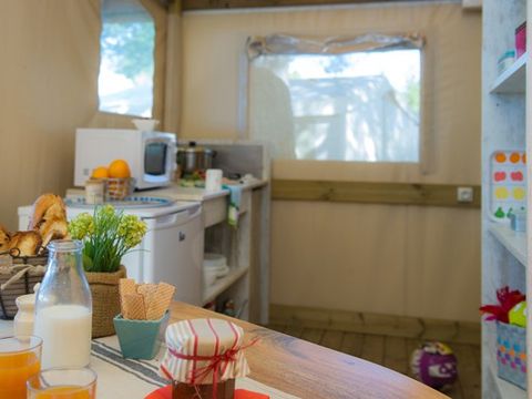 Tente en toile et en bois 5 personnes - Tente Eco Lodge | 2 Ch. | 4/5 Pers. | Sans SDB