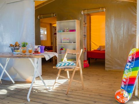 Tente en toile et en bois 5 personnes - Tente Eco Lodge | 2 Ch. | 4/5 Pers. | Sans SDB