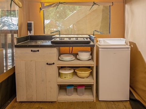 Tente en toile et en bois 5 personnes - Tente Eco Lodge | 2 Ch. | 4/5 Pers. | Sans SDB