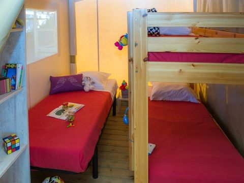 Tente en toile et en bois 5 personnes - Tente Eco Lodge | 2 Ch. | 4/5 Pers. | Sans SDB