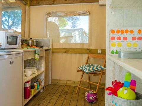 Tente en toile et en bois 5 personnes - Tente Eco Lodge | 2 Ch. | 4/5 Pers. | Sans SDB