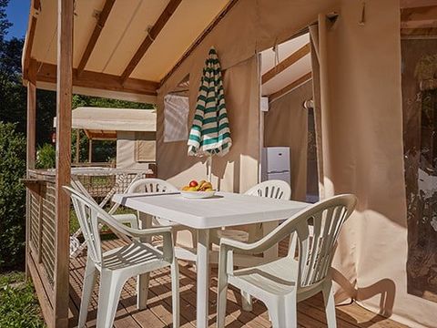 Tente en toile et en bois 5 personnes - Tente Eco Lodge | 2 Ch. | 4/5 Pers. | Sans SDB