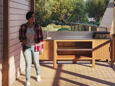 MOBILHOME 7 personnes - Salon Premium à 3 chambres avec cuisine extérieure