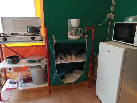 TENTE TOILE ET BOIS 4 personnes - tente bengali 4 personnes, sans sanitaires