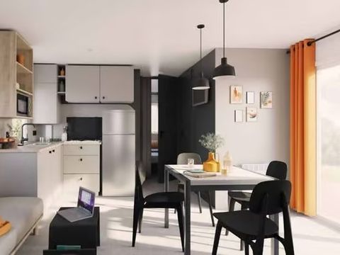 Mobilhome 8 personnes - Comfort | 4 Ch. | 6/8 Pers. | Terrasse surélevée | Outdoor kitchen | 2 SDB | Clim.