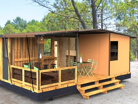 Mobilhome 5 personnes - Tiny Lodge 2 chambres 5 personnes (4 adultes max + 1 enfant)