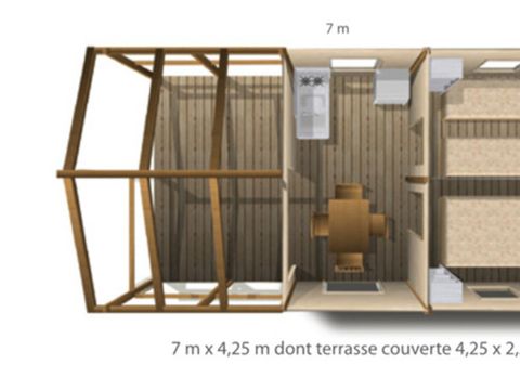 LODGE 4 personnes - Lodge Confort 2 chambres 4 pers Non Sanitarisé