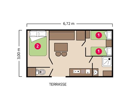 Mobilhome 4 personnes - Riviera 4 personnes