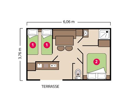 MOBILHOME 4 personnes - RIVIERA